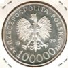 Polónia 100000 Zlotych 1990 Solidariedade - Proof - Image 2