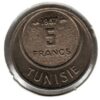 Tunísia 5 Francos 1957