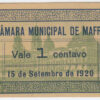 Mafra C.M. 1 Cent 1920 (Rara)