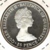 Guernsey 25 Pence 1980 80º Aniversário Rainha - Image 2