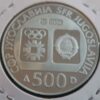 Jugoslávia 500 Dinars 1984 Ski Olimpíadas Saravejo84 - Image 2