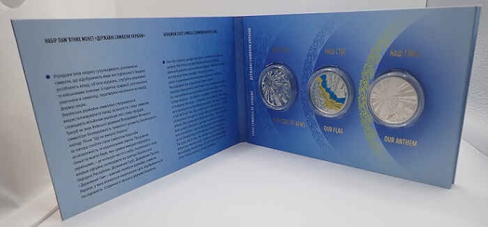 Ucrânia 5 Hryvnias 2022 - Blister com 3 moedas