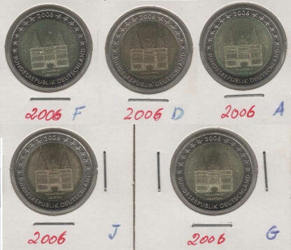 Alemanha 2 Euro 2006 Schleswig-Holstein (Set 5 moedas)