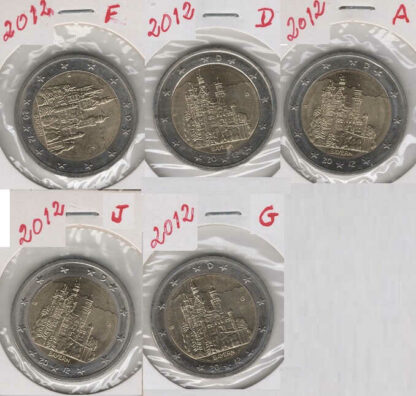 Alemanha 2 Euro 2012 Bayern (Set 5 moedas)