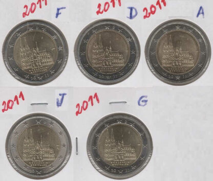 Alemanha 2 Euro 2011 Nordrhein-Westfalen (Set 5 moedas)