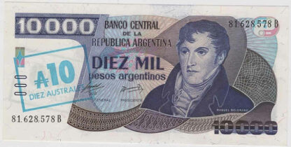 Argentina 10 Australes (sobre 10000 Pesos) 1984/85