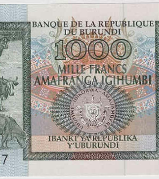 Burundi 1000 Francos 2009