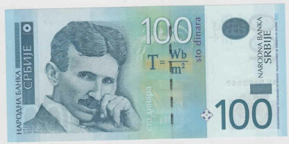Sérvia 100 Dinar 2013 Nikola Tesla
