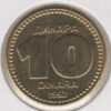 Jugoslávia 10 Dinara 1992