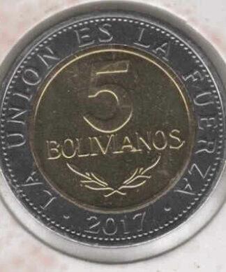 Bolívia 5 Bolivianos 2017