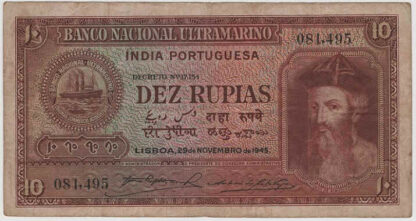 Índia 10 Rupias 1945