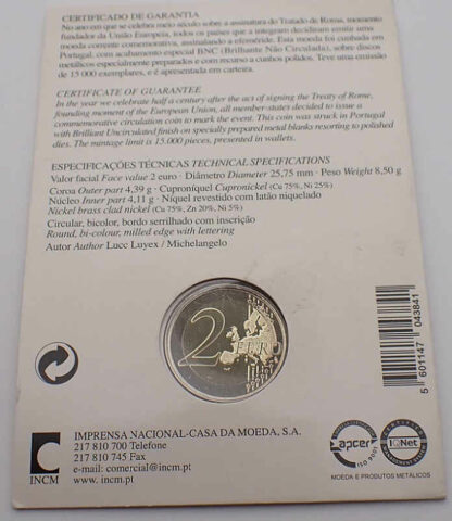Portugal 2 Euro 2007 Tratado Roma - BNC - Image 2