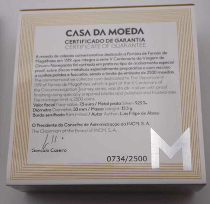 Portugal 7,50 Euro 2019 Fernão de Magalhães - A Partida1519 - Proof - Image 3