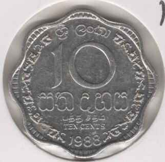 Sri Lanka 10 Cents 1988