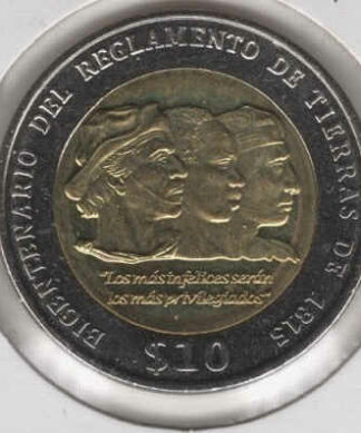 Uruguai 10 Pesos 2015 Bicentenário Regulamentação Terras