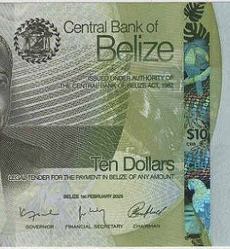 Belize 10 Dollars 2025